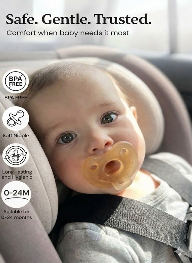 لهايات أطفال من السيليكون فائقة النعومة لعمر 0–24 شهر، تصميم بإحساس مشابه للرضاعة الطبيعية وشكل الإبهام، مزودة بفتحات تهوية كبيرة، خالية من BPA، عبوة من قطعتين - Image 2