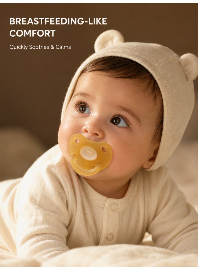 MOMELU 2 PCS Baby Pacifiers 0–24 Months, One-Piece Soft Silicone Breast-Like Pacifier for Newborn & Breastfed Babies, BPA-Free - Image 2