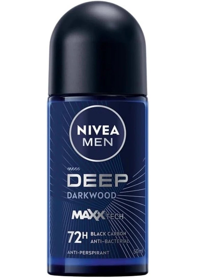 Nivea Men Deodorant Roll On Deep Darkwood 50ml (Pack of 6) - Image 3