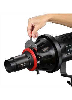 Soonpho OT1 PRO II Bowens Mount Focalize Optical Conical Snoot with 85mm Conical Lens Various Gobos Special Effects Shaped Beam Light Cylinder Spotlight Effect for Video Artist Modelling Shape Light