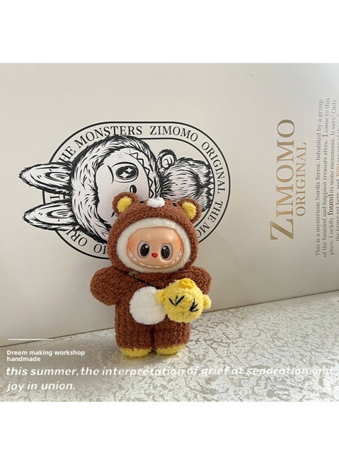 Bubble Mart Macaron Costume Labubu Doll Clothes Standing Generation V1 Labubu Clothing Clothes 17cm Suit-Specification:One Size Fits All-Color:Rilakkuma Set (not Including Baby)