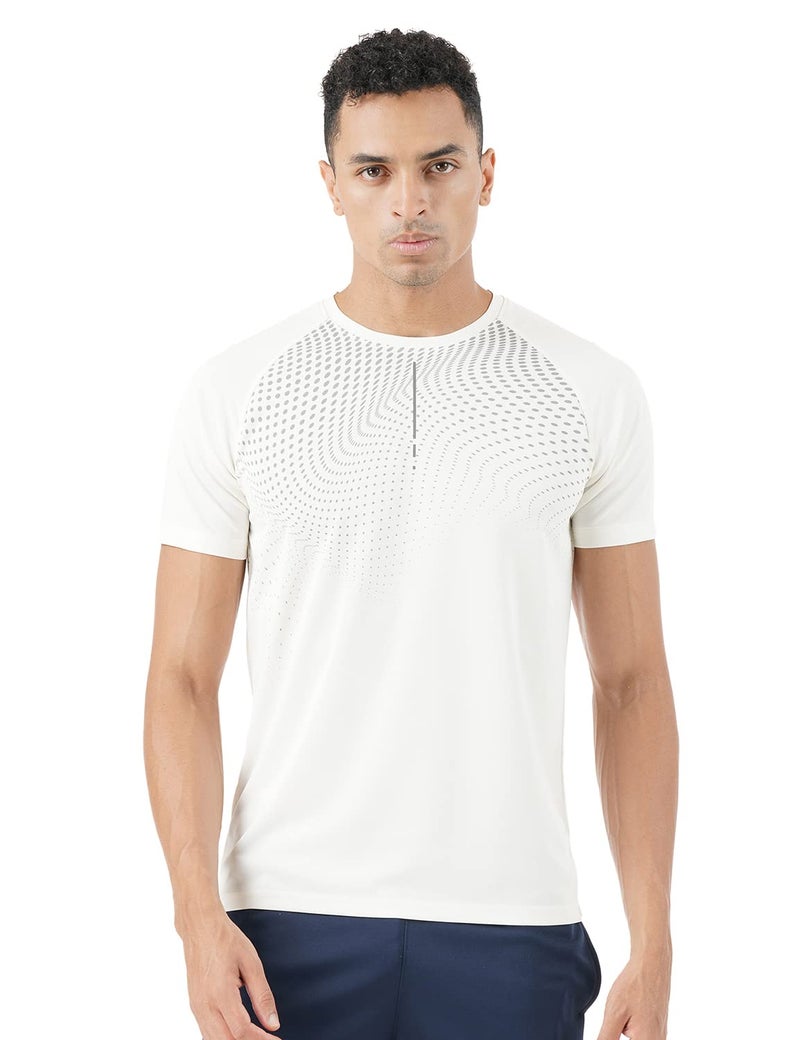 Pump'd Athleisure Men's Stylish T-Shirt for Gym -DryTech, Anti-Odor, Lightweight, Soft Seams, UV Protect (Squat White, M) - Image 1