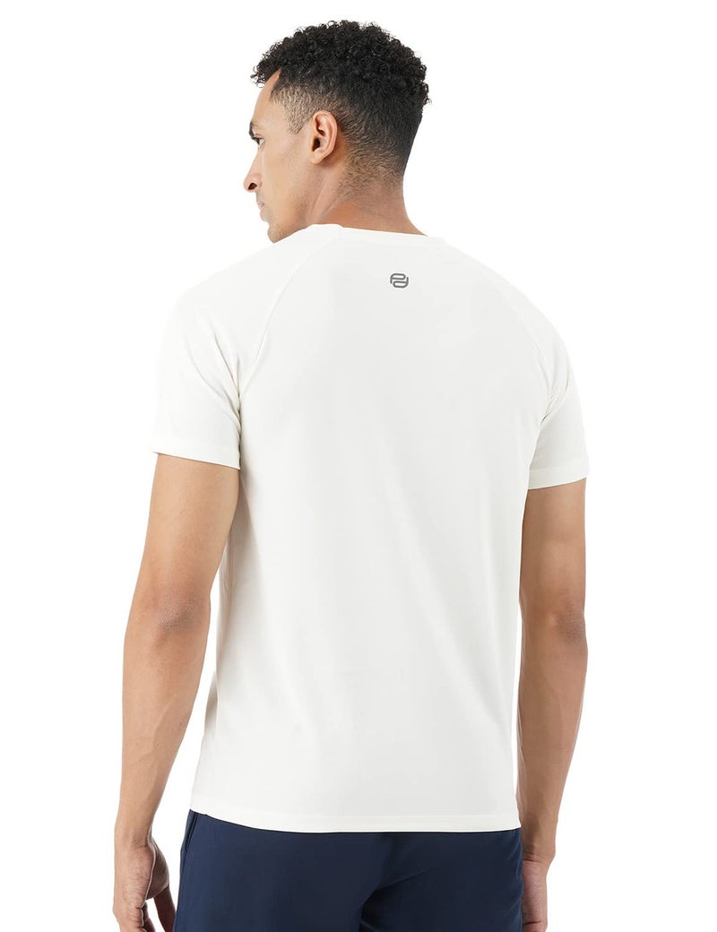 Pump'd Athleisure Men's Stylish T-Shirt for Gym -DryTech, Anti-Odor, Lightweight, Soft Seams, UV Protect (Squat White, M) - Image 2