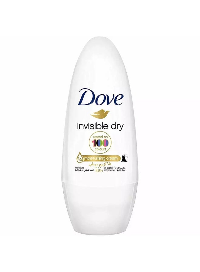 Dove مزيل العرق رول أون غير مرئي جاف، 50 مل خالي من الكحول - Image 1