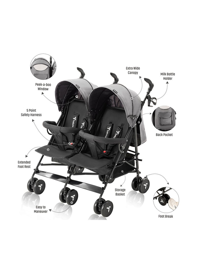 TEKNUM Teknum Twin Stroller Fellow - Grey  - Image 2