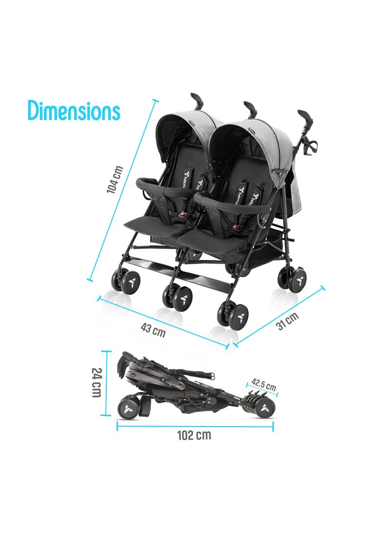 TEKNUM - Teknum Twin Stroller Fellow - Grey - Image 1