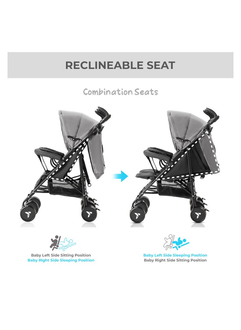 TEKNUM - Teknum Twin Stroller Fellow - Grey - Image 1