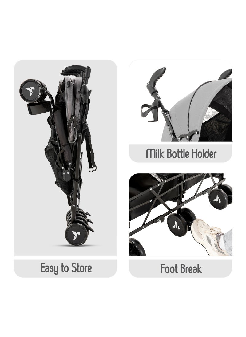 TEKNUM Teknum Twin Stroller Fellow - Grey  - Image 4