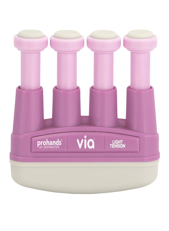 Prohands VIA Hand Exerciser, Finger Exerciser (Hand Grip Strengthener), Spring-Loaded, Finger-Piston System, Isolate and Exercise Each Finger, (4 lb Light Tension, Pink-Via) - Image 1