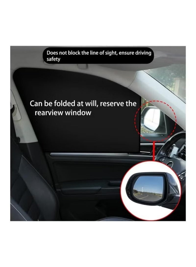 سيارة الجانب نافذة ظلة ظلة الخصوصية الستار طوي المغناطيسي سيارة الجانب نافذة ظلة و مكافحة الأشعة فوق البنفسجية الخصوصية نافذة سلسلة الستار-4 قطع - Image 4