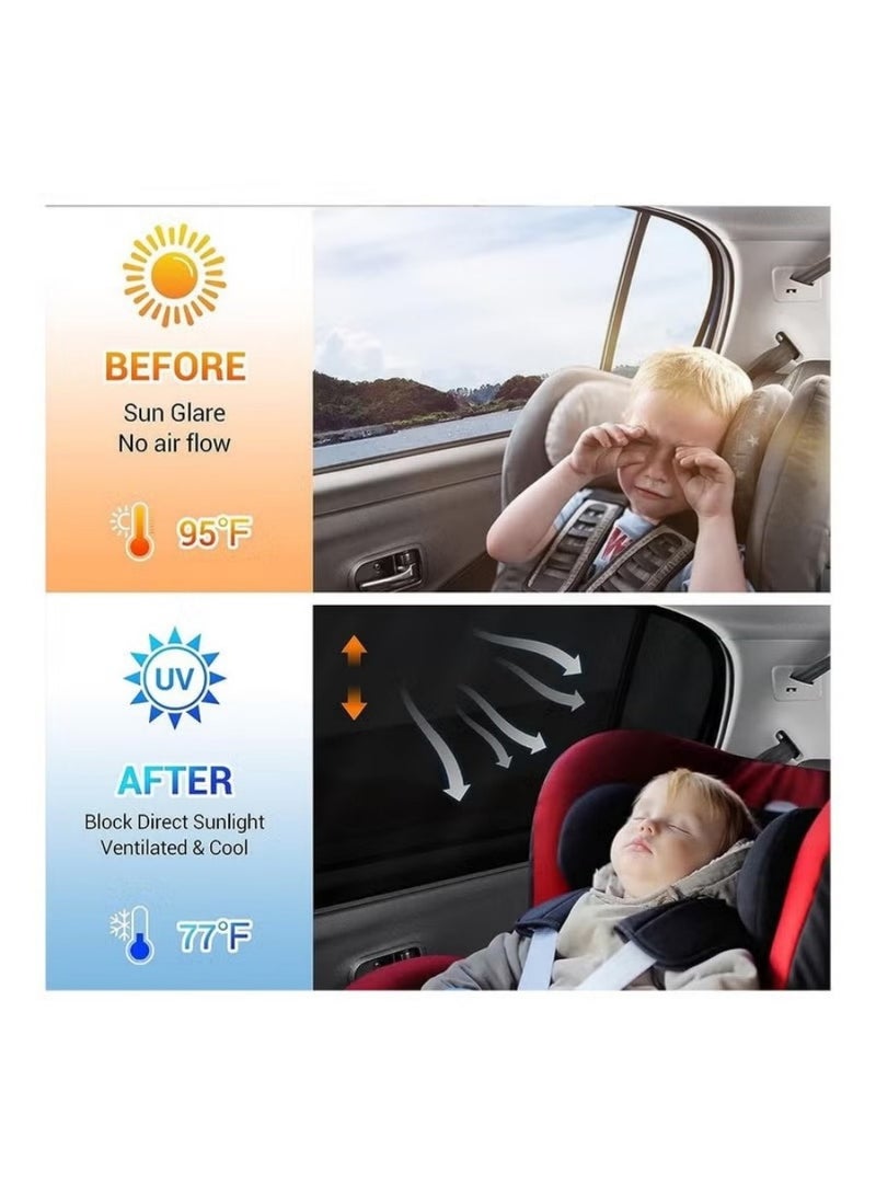 سيارة الجانب نافذة ظلة ظلة الخصوصية الستار طوي المغناطيسي سيارة الجانب نافذة ظلة و مكافحة الأشعة فوق البنفسجية الخصوصية نافذة سلسلة الستار-4 قطع - Image 5