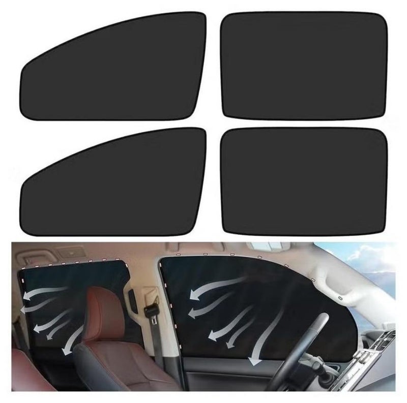 Car side window sunshade sunshade privacy curtain foldable magnetic car side window sunshade and anti-ultraviolet privacy window chain curtain-4 pieces - Image 1