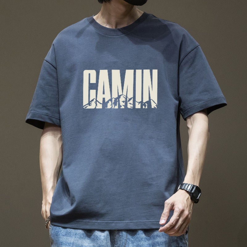 Short-Sleeved T-Shirt Men'S Japanese-Style Simple Pure Cotton Heavy-Weight T-Shirt Loose Trendy All-Match American Casual Top Clothes For Summer - Image 5