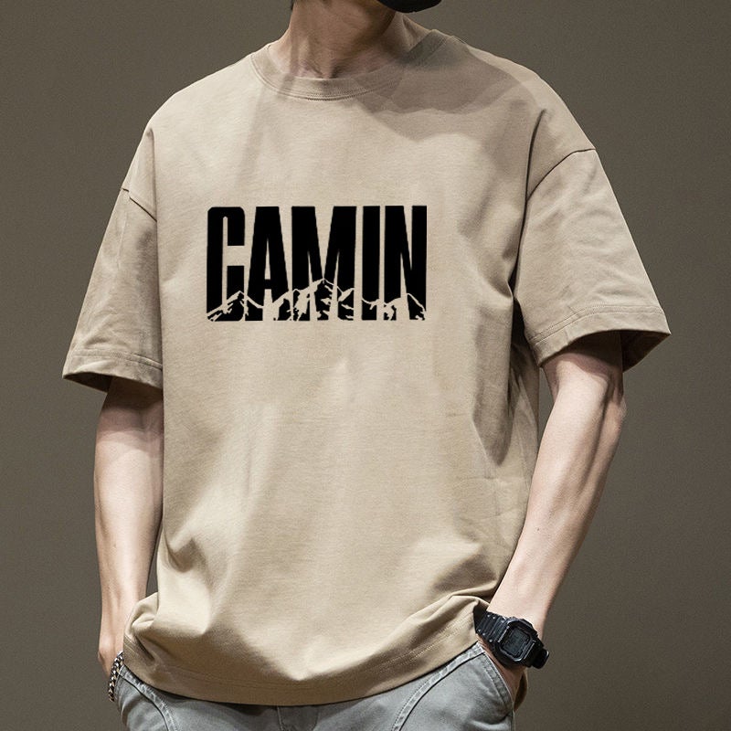 Short-Sleeved T-Shirt Men'S Japanese-Style Simple Pure Cotton Heavy-Weight T-Shirt Loose Trendy All-Match American Casual Top Clothes For Summer - Image 4