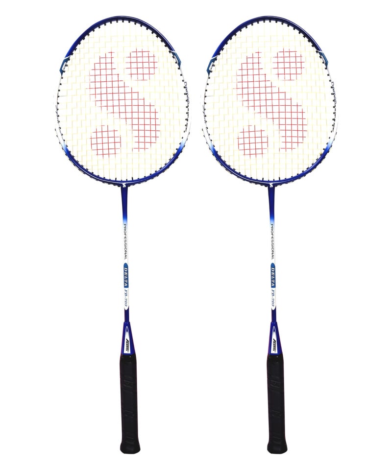 Silvers Silver's Jointless Aluminium Alloy Composite Delta Badminton Kit (2 Racquets with Full Cover)(Blue/White) - Image 2