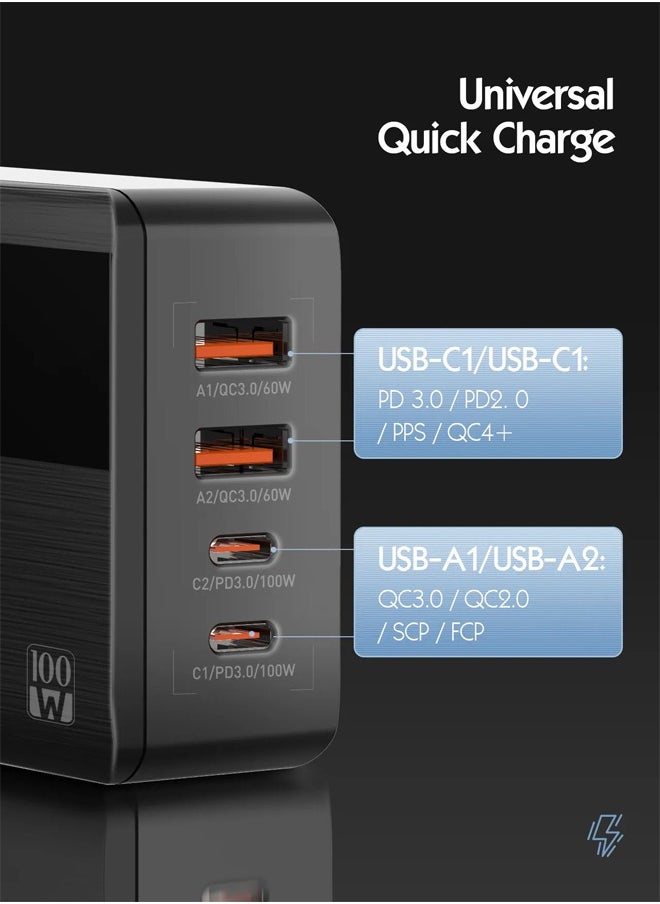 LDNIO - USB C Charger, 100W 4-Port Desktop USB Charger Station with PD+QC3.0, Multiport Fast Charger Adapter Compatible with MacBook Pro/Air, iPhone 13 Pro Max/12 Pro Max, iPad Series - Image 1