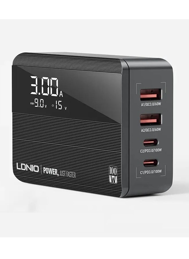 LDNIO - USB C Charger, 100W 4-Port Desktop USB Charger Station with PD+QC3.0, Multiport Fast Charger Adapter Compatible with MacBook Pro/Air, iPhone 13 Pro Max/12 Pro Max, iPad Series - Image 1