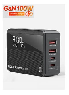 USB C Charger, 100W 4-Port Desktop USB Charger Station with PD+QC3.0, Multiport Fast Charger Adapter Compatible with MacBook Pro/Air, iPhone 13 Pro Max/12 Pro Max, iPad Series