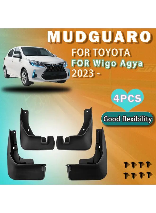 4Pcs Car Mud Flaps For Toyota Wigo Agya 2023 Durable Scratch Protection Front Rear Wheels - Image 2