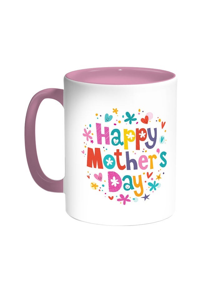 RYN Happy Mother's Day Printed Coffee Mug Pink/White 11ounce
