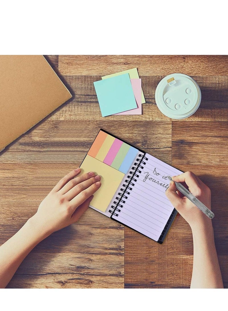 4-Pack Black Spiral Notebooks with Pen, Sticky Notes & Page Markers - Perfect for Office & School Planning - Image 5
