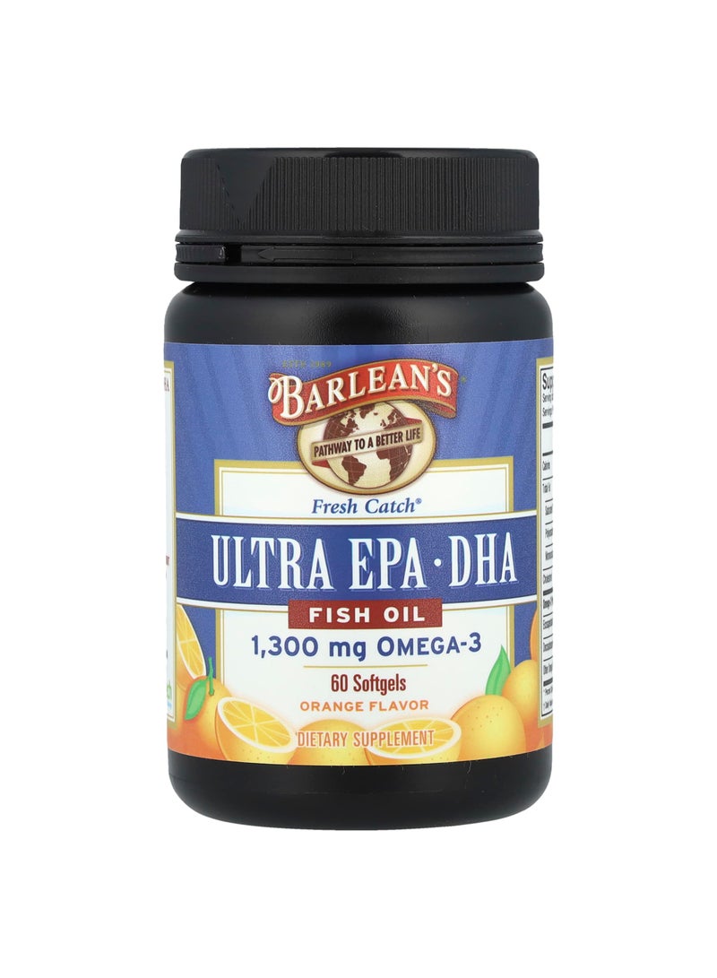 Fresh Catch®, Ultra EPA/DHA Fish Oil, Orange, 60 Softgels (650 mg per Softgel)