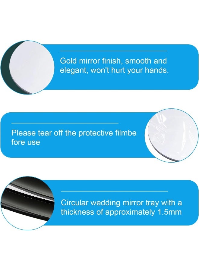 TPGP Pack of 6 Round Mirror Trays, Diameter 20 cm Mirror Tray for Decorating, Round Mirror Plate Acrylic Glass, Mirror Trays for Wedding Table Centerpieces, Home Decoration  - Image 3