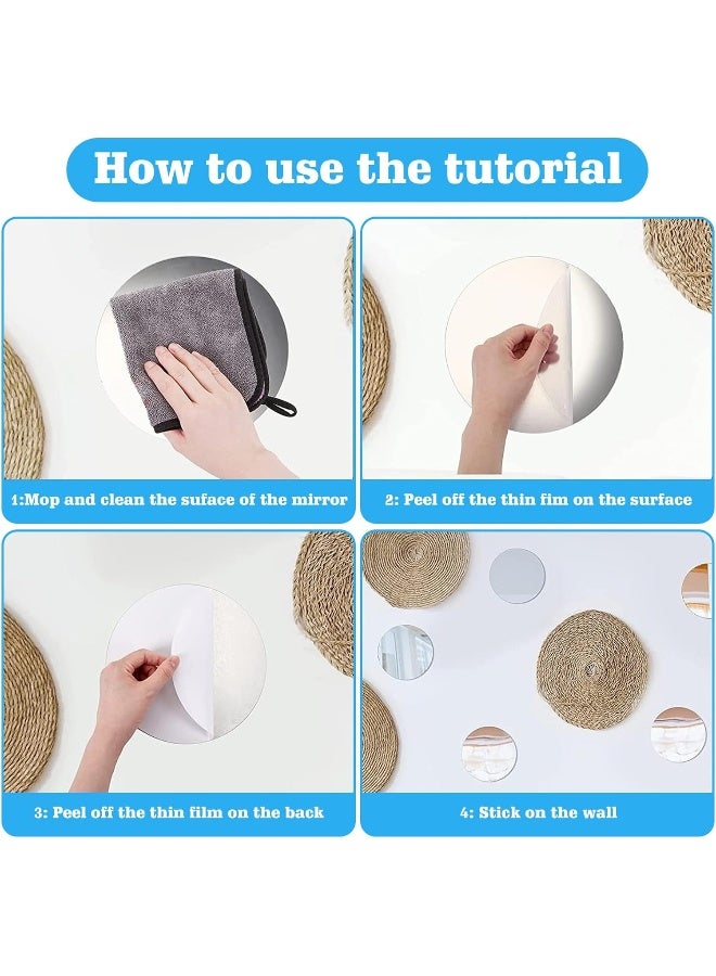 TPGP Pack of 6 Round Mirror Trays, Diameter 20 cm Mirror Tray for Decorating, Round Mirror Plate Acrylic Glass, Mirror Trays for Wedding Table Centerpieces, Home Decoration  - Image 4