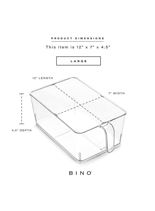 BINO | Clear Storage Organizer | THE HOLDER COLLECTION | Clear Containers for Organizing with Built-in Handles | Pantry Organization and Storage | Fridge Organizer | Smart Storage Bin Cabinet | Large - Image 3