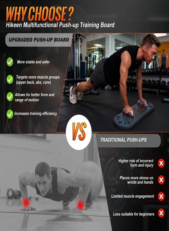 Hikeen Push Up Board - Portable Push Up Bar for Home & Travel, Multi-Functional Fitness Workout Equipment | Ideal Home Gym Equipment for Strength Training | Durable Push Up Board for Men and Women - Image 4
