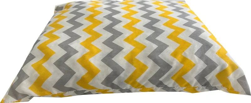 Nelson Cat and Dog Bed Washable Bed 60X45X17 Cm-Yellow Gray Zigzag