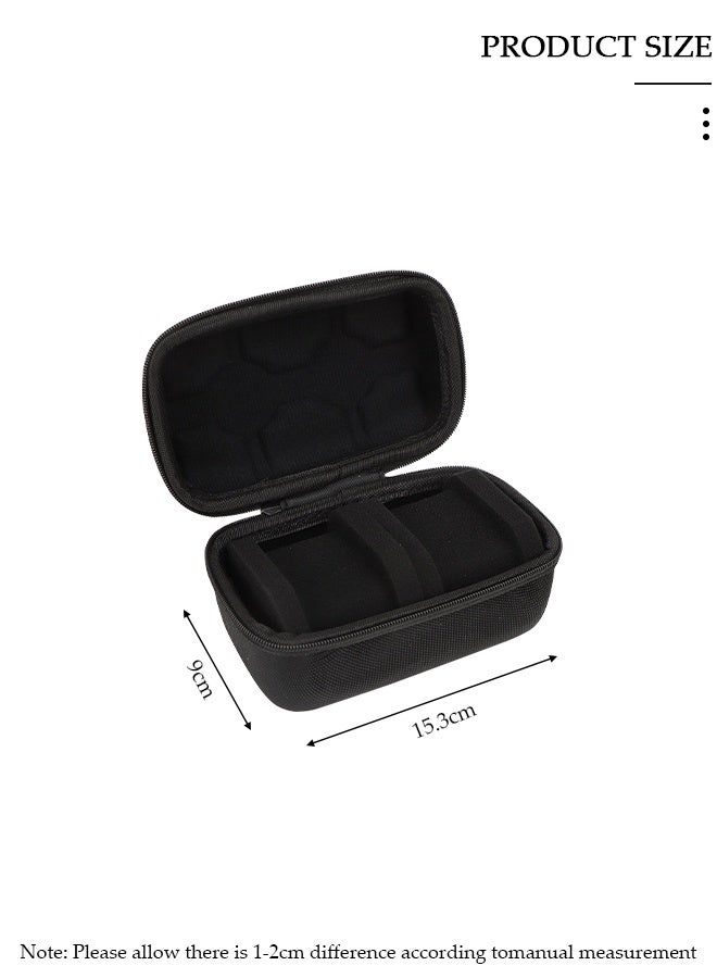 DUNISO منظم حقيبة سفر لساعتين، منظم تخزين وعرض مع وسادة ساعة مبتكرة، يناسب الساعات الكبيرة حتى 60 ملم (أسود، فتحتان) - Image 2