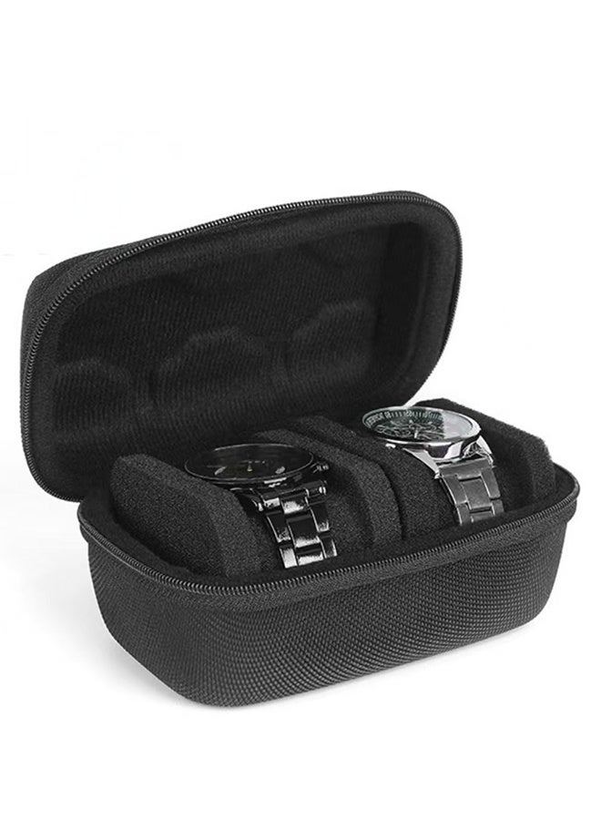 DUNISO منظم حقيبة سفر لساعتين، منظم تخزين وعرض مع وسادة ساعة مبتكرة، يناسب الساعات الكبيرة حتى 60 ملم (أسود، فتحتان) - Image 5