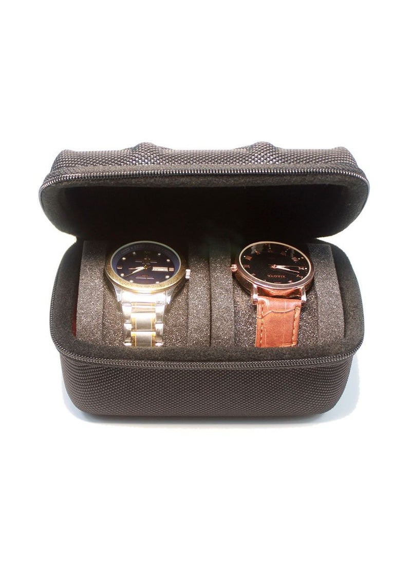 DUNISO - Watch Roll Travel Case Organizer For 2 Watches, Storage Organizer And Display With Innovative Watch Pillow, Fit Large Up To 60mm Faced Watches (Black, 2Slot) - Image 1