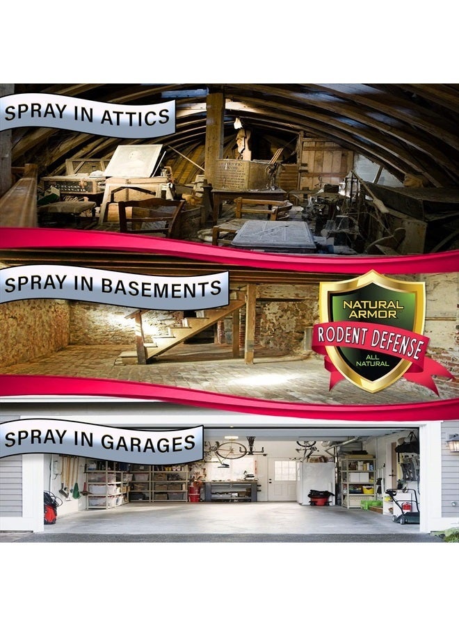 Natural Armor طارد النعناع للفئران والجرذان والقوارض. رذاذ طبيعي للاستخدام الداخلي والخارجي درع القوارض - 128 أونصة سائلة جالون إعادة تعبئة - Image 5