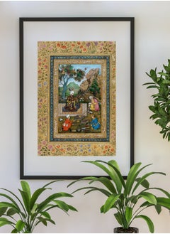Shah Tahmasp In The Mountains (Traditional Persian Miniature Painting by Farrukh Beg) Hi-Res Giclée Art Print, also available Framed