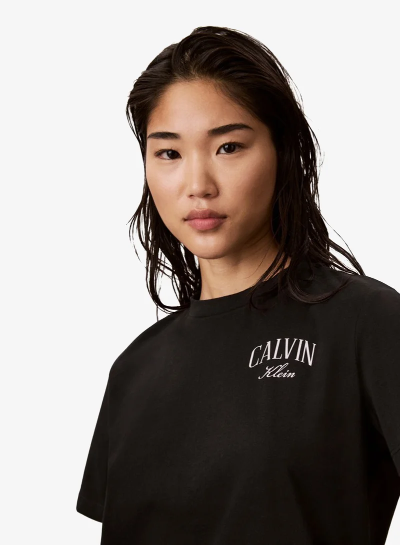 Calvin Klein Jeans  Metallic Logo Crew Neck T-Shirt for Women | Best Price UAE
