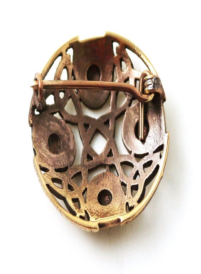 LynnAround Bronze Gold Nordic Viking Shield Brooches,Clothes Fasteners - Cloak, Shawl, Scarf Pin, Celtic Irish Norse Vintage Jewelry (Brooch) - Image 2