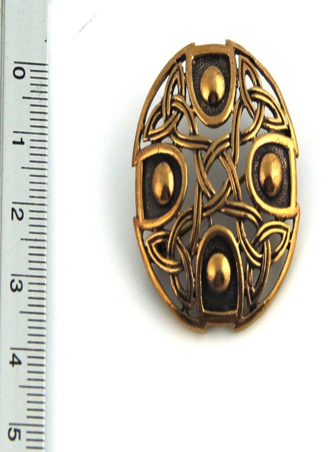 LynnAround Bronze Gold Nordic Viking Shield Brooches,Clothes Fasteners - Cloak, Shawl, Scarf Pin, Celtic Irish Norse Vintage Jewelry (Brooch) - Image 4