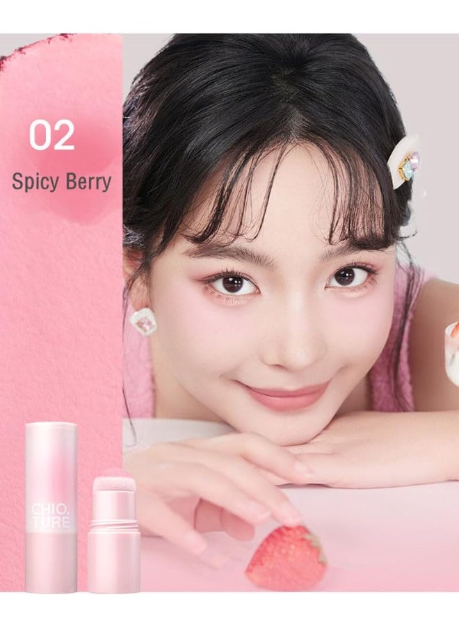 CHIO.TURE Just Poke Blush Stick - 3.8g, 02 Spicy Berry - Image 2