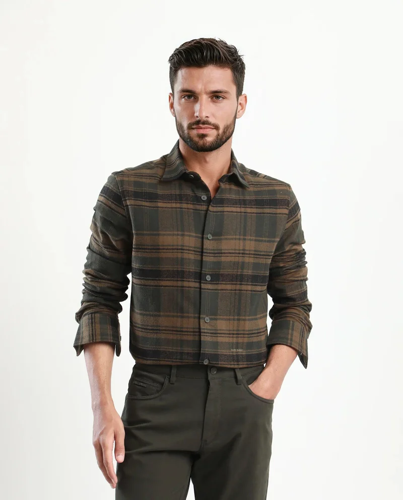 Rare Rabbit Men's Regular Fit Checked Shirt