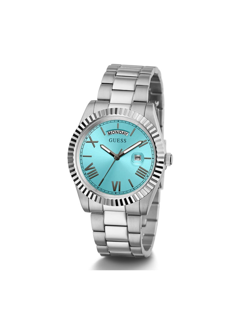 GUESS - Men's Silver Tone Day/Date Watch - GW0265G11 - Image 1