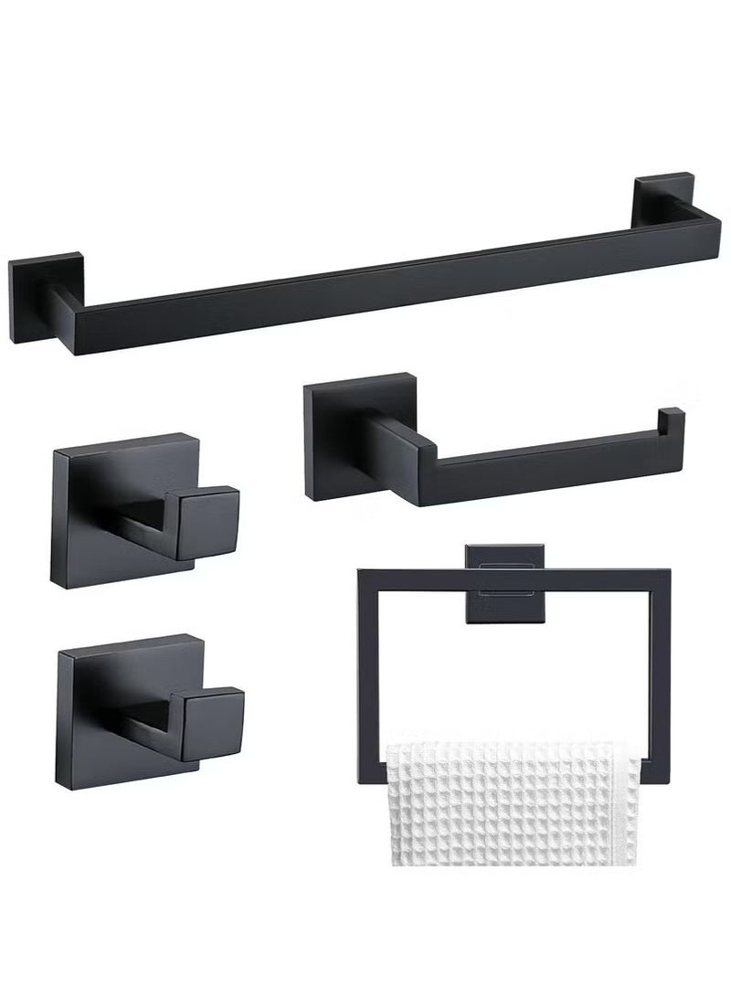 Beauenty 5 Piece Bathroom Hardware Accessories Set, Wall Mount Stainless Steel Toilet Paper and Towel Holder - Image 1