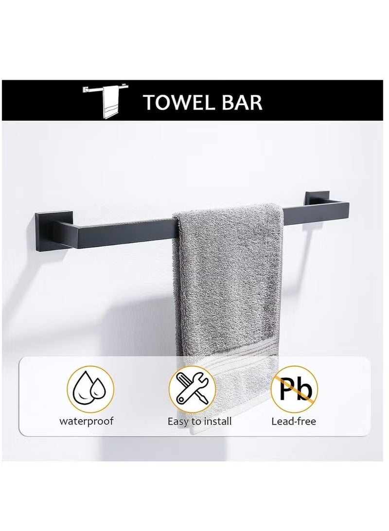 Beauenty 5 Piece Bathroom Hardware Accessories Set, Wall Mount Stainless Steel Toilet Paper and Towel Holder - Image 4