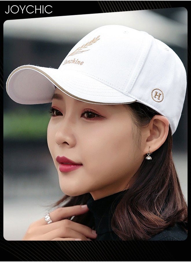 Joychic - Anti-UV Breathable Quick-drying Baseball Cap  Spring Summer Autumn Embroidered Casual Hat for Women Men Youth Outdoor Sport White - Image 1
