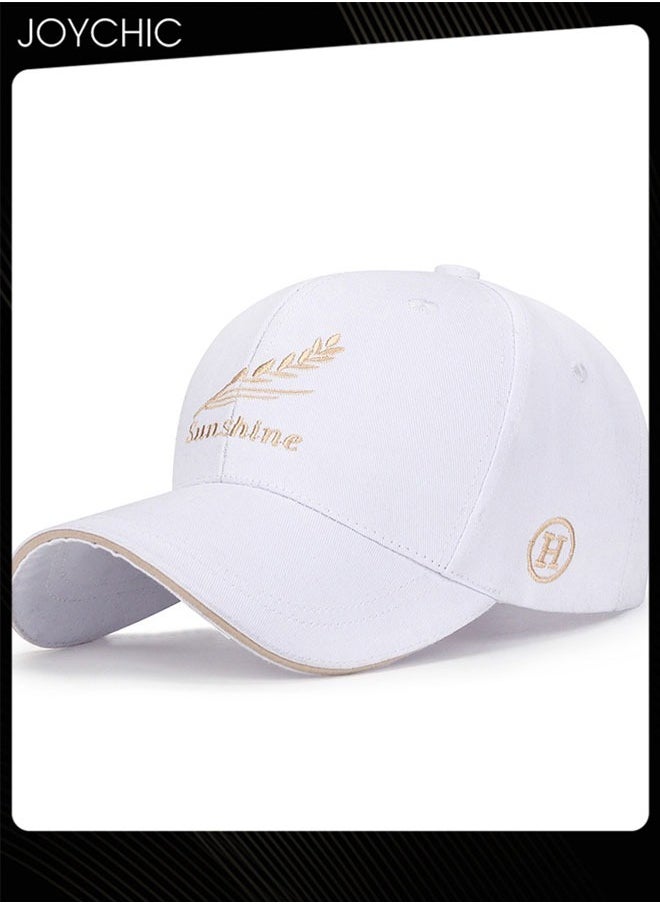 Joychic - Anti-UV Breathable Quick-drying Baseball Cap  Spring Summer Autumn Embroidered Casual Hat for Women Men Youth Outdoor Sport White - Image 1