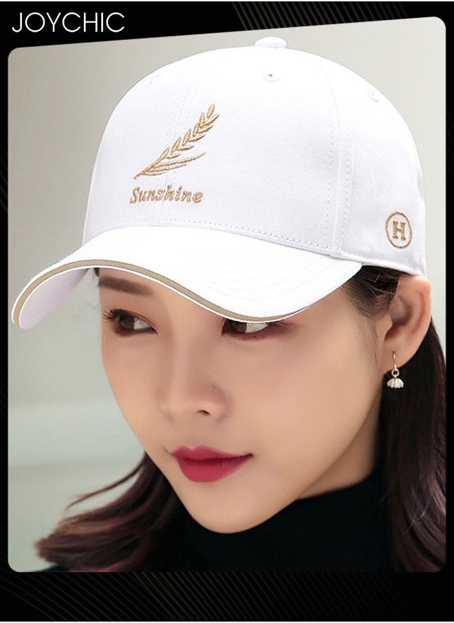 Joychic - Anti-UV Breathable Quick-drying Baseball Cap  Spring Summer Autumn Embroidered Casual Hat for Women Men Youth Outdoor Sport White - Image 1
