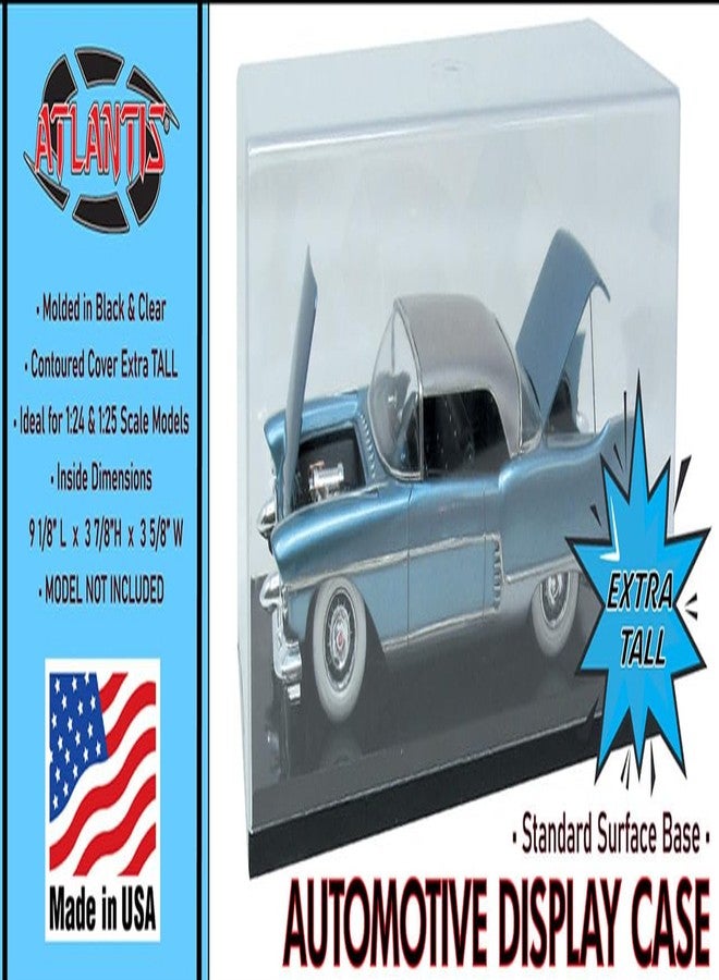 Atlantis 1013 Extra Tall Standard Surface Base Automotive Display Case for 1/24 & 1/25 Scale Models, Clear