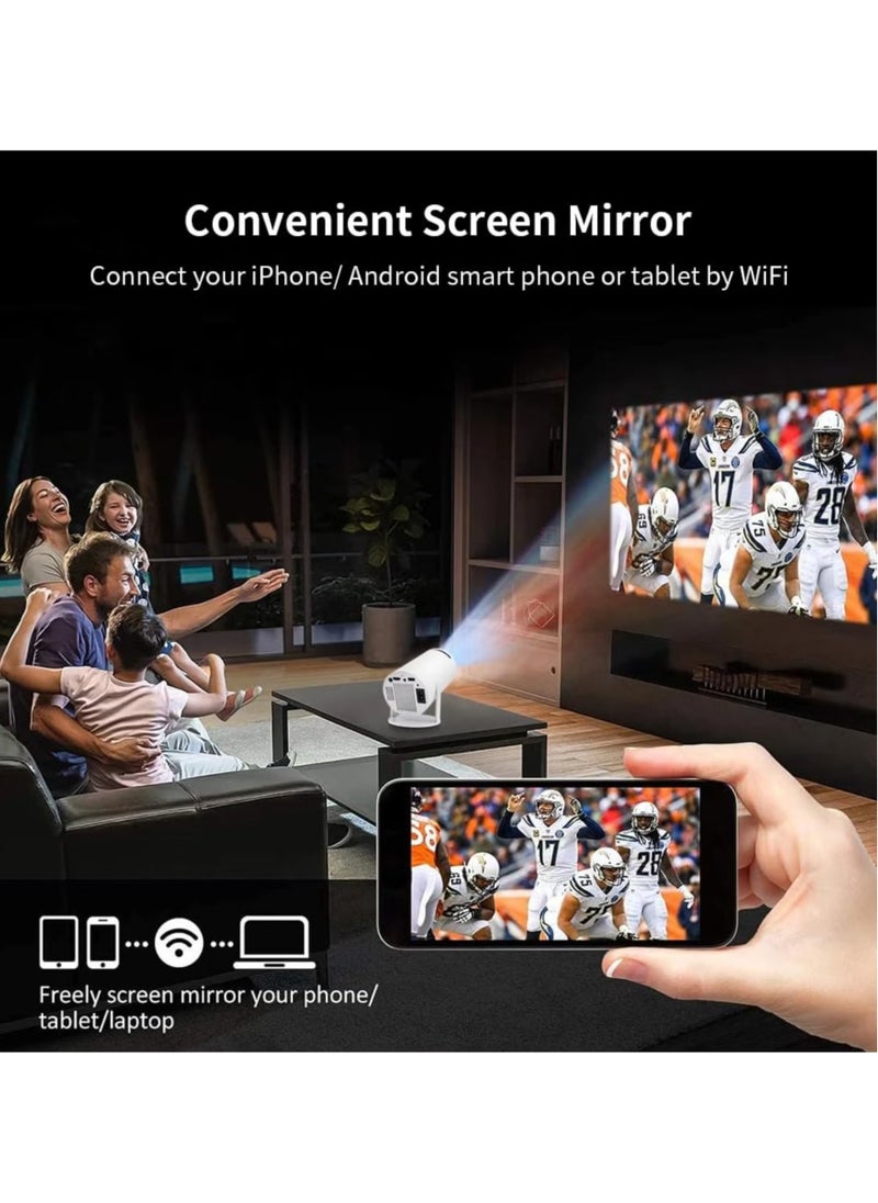 Rich Life - Smart Portable Projector | 4K/1080 Full HD with 130" Display | Built-in Android OS and Speaker, Auto Focus, HDMI/USB Connectivity, Compact Design for Indoor & Outdoor Home Theater - Image 1