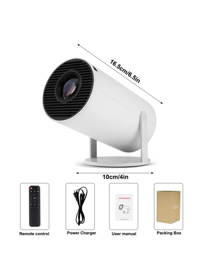 Rich Life - Smart Portable Projector | 4K/1080 Full HD with 130" Display | Built-in Android OS and Speaker, Auto Focus, HDMI/USB Connectivity, Compact Design for Indoor & Outdoor Home Theater - Image 1